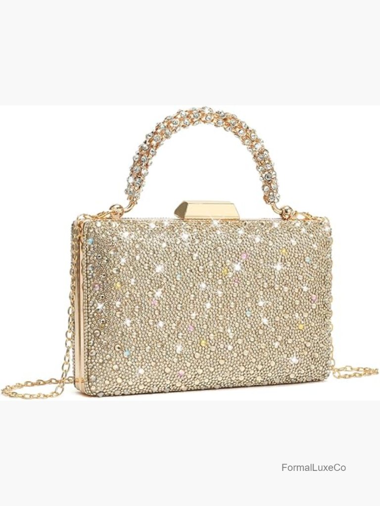 Evening Clutch Purse Glitter Handbag Rhinestone Crossbody Shoulder Bag Wedding
